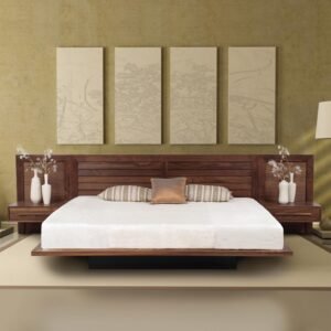 Platform Bed with Clapboard Headboard